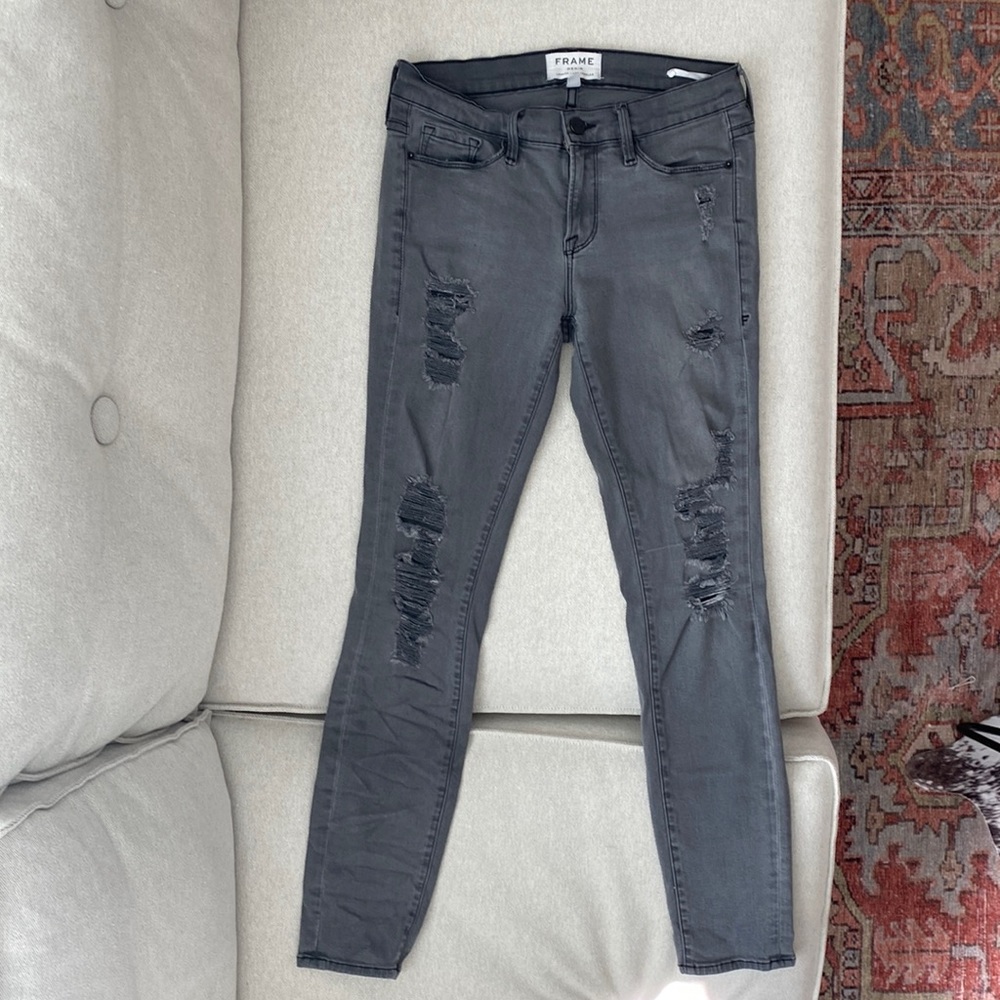 FRAME grey skinny jeans